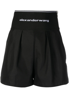 Alexander Wang logo-waistband safari shorts - Black