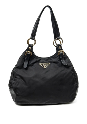 Prada Pre-Owned logo-plaque tote bag - Black