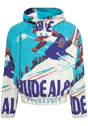 RHUDE Deux Resort-print windbreaker - Blue
