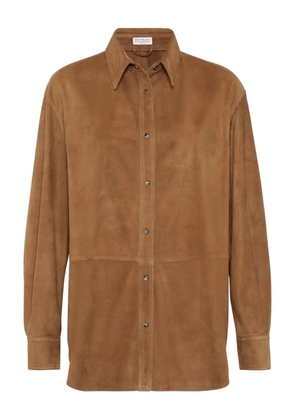 Brunello Cucinelli leather shirt - Brown