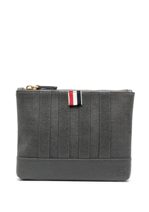Thom Browne 4-Bar cotton wash bag - Grey