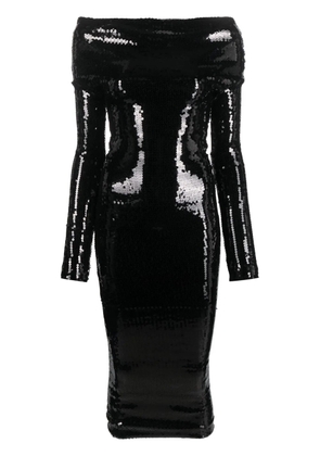 Alexandre Vauthier off-shoulder sequined midi dress - Black