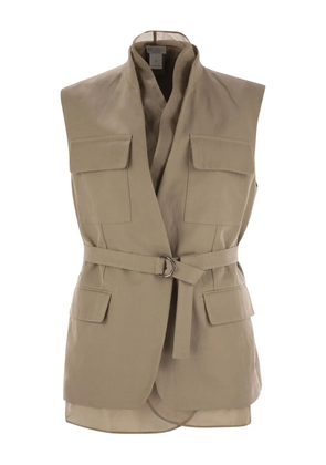 Brunello Cucinelli pocket belted gilet - Neutrals