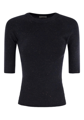 Brunello Cucinelli speckled-knit top - Blue
