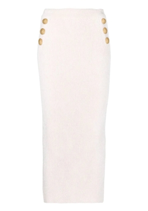 Balmain ribbed-knit pencil skirt - Pink