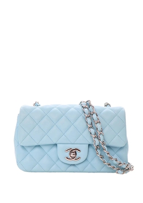 CHANEL Pre-Owned 2021 Mini Rectangular Classic Lambskin Single Flap crossbody bag - Blue