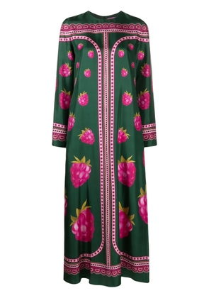 La DoubleJ graphic-print silk maxi dress - Green