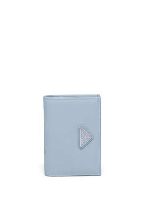 Prada logo-plaque small wallet - Blue