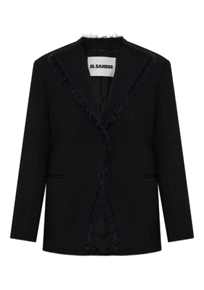 Jil Sander fringed lapel jacket - Black