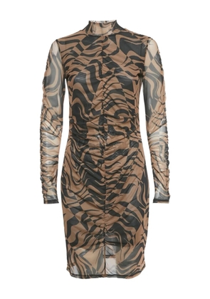 HUGO ruched mini dress - Neutrals