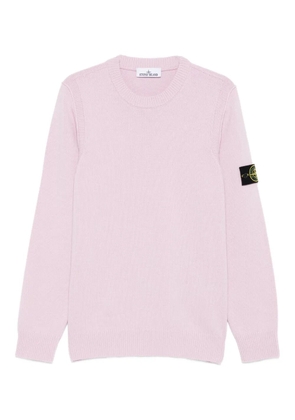 Stone Island logo-patch crew-neck sweater - Pink