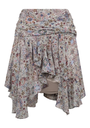 MARANT ÉTOILE ruffled asymmetric skirt - Neutrals