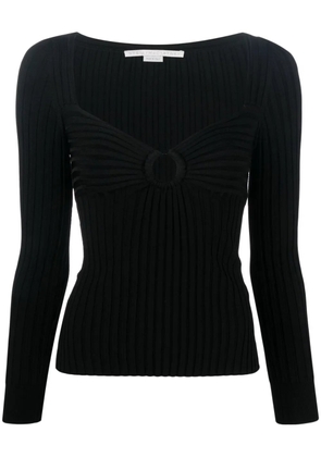 Stella McCartney cut-out ribbed knitted top - Black