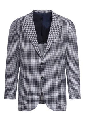 Kiton houndstooth-print blazer - Blue
