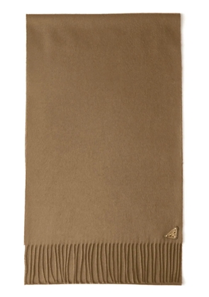 Prada enamel triangle-logo scarf - Brown