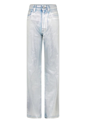 Rabanne metallic-finish straight-leg jeans - Silver