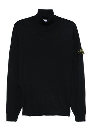 Stone Island turtleneck logo-patch sweater - Blue
