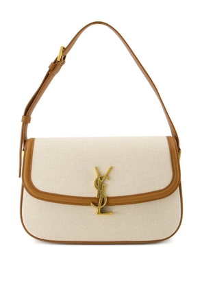 Saint Laurent Cassandre cotton shoulder bag - Neutrals