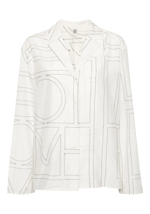 TOTEME monogram-embroidered shirt - White