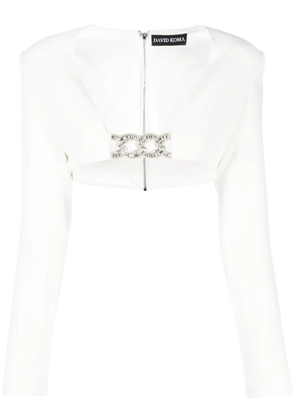 David Koma crystal-embellished crop top - White
