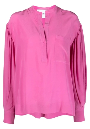 Nude long-sleeve silk blouse - Pink