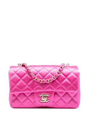 CHANEL Pre-Owned 2013-2014 Mini Rectangular Classic Satin Single Flap crossbody bag - Pink