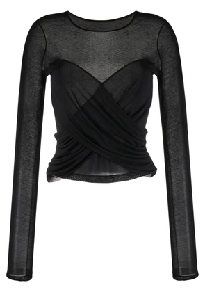 Balmain draped-panel detail top - Black