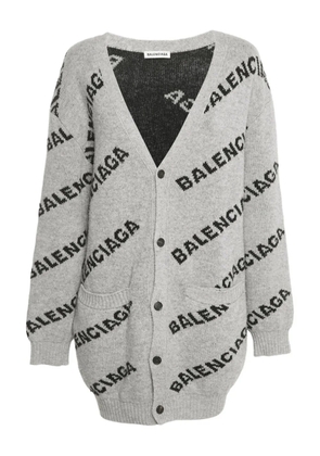 Balenciaga Pre-Owned logo-pattern cardigan - Grey