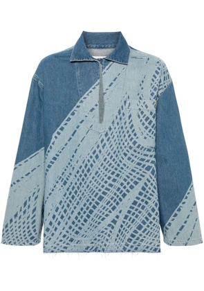 LOEWE laser-print denim shirt - Blue