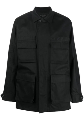 Balenciaga multi-pocket cargo shirt jacket - Black