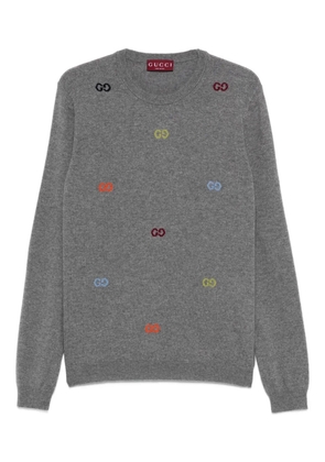 Gucci embroidered logo sweater - Grey