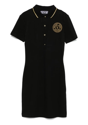 Versace Jeans Couture logo-embroidered mini dress - Black
