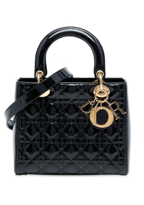 Christian Dior Pre-Owned 2017 Medium Patent Cannage Lady Dior satchel - Black