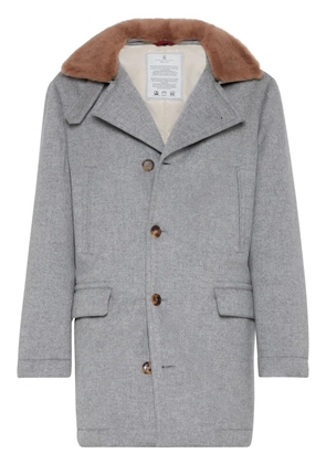 Brunello Cucinelli short cashmere coat - Grey