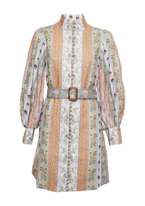ZIMMERMANN floral linen mini dress - Neutrals