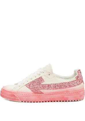 Off-White Pre-Owned glitter-logo vulcanised sneakers - Neutrals