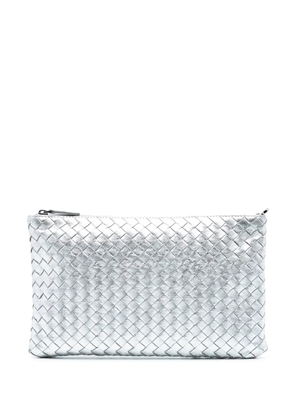 Bottega Veneta Pre-Owned 2012-2025 Metallic Leather Intrecciato clutch bag - Silver