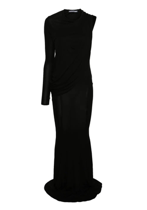 ANDREĀDAMO asymmetric draped maxi dress - Black