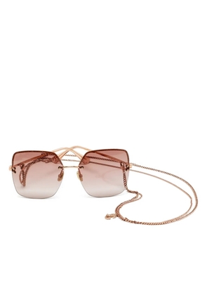 Jimmy Choo Pre-Owned Tavi/N/S DDB3X square-frame chain sunglasses - Pink