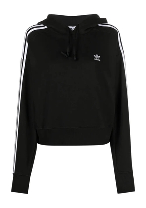 adidas logo-embroidered hoodie - Black