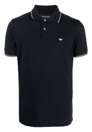 Emporio Armani logo-embroidered polo shirt - Blue
