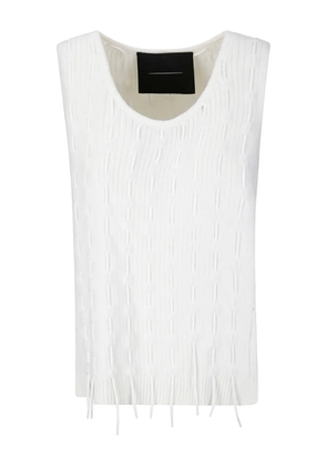 INSTITUTION fringe-detail knitted top - White