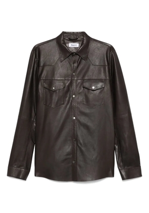 ERALDO leather shirt - Brown