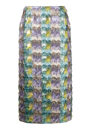 La DoubleJ Pharoah fringed Lurex pencil skirt - Multicolour