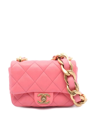 CHANEL Pre-Owned 2021-2025 Mini Quilted Lambskin Funky Town Flap crossbody bag - Pink