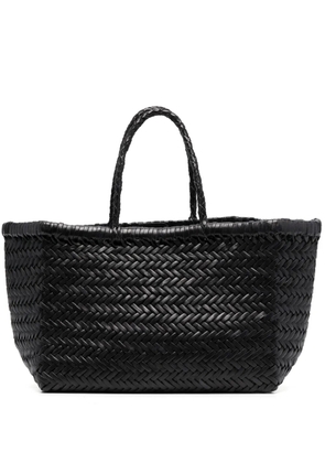 DRAGON DIFFUSION Triple Jump Small woven leather tote - Black