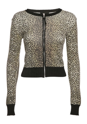 D&G zip-up leopard-print cardigan - Neutrals