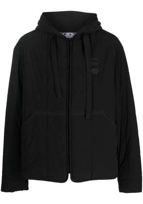 Off-White logo patch quilted jacket - Black