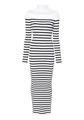 Jean Paul Gaultier striped ribbed maxi dress - White