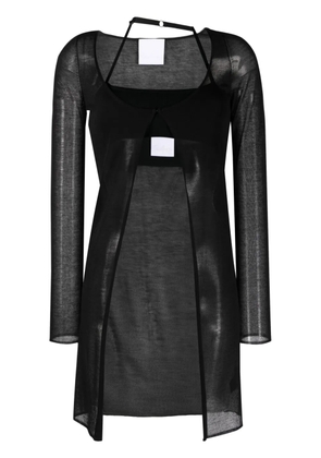 Paris Georgia cut-out semi-sheer top - Black